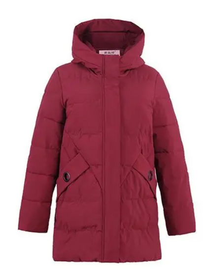 Quilore - Damen Gesteppte Jacke mit Kapuze und Taschen, Wintermantel Langschnitt